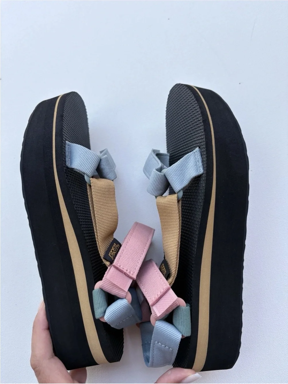 Teva Platform Colorful Sandals Multi Pastel Sz 10